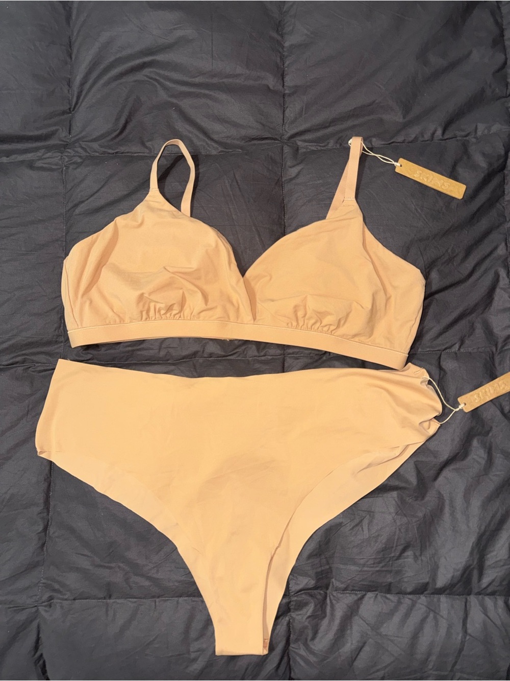 SKIMS Two-Piece Bra and Underwear Set in Nude